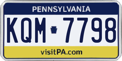 PA license plate KQM7798