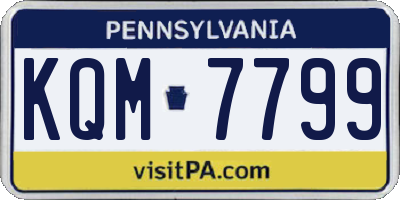 PA license plate KQM7799