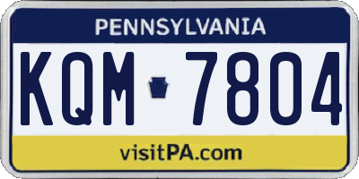 PA license plate KQM7804