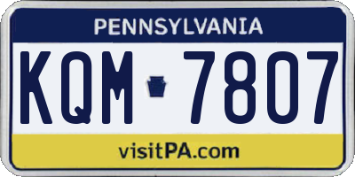 PA license plate KQM7807