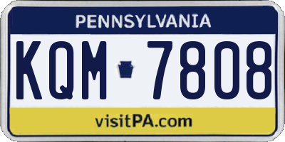 PA license plate KQM7808