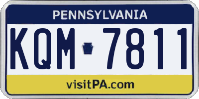 PA license plate KQM7811