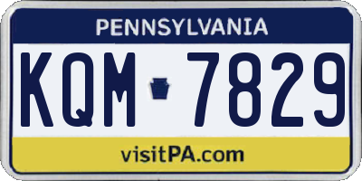 PA license plate KQM7829