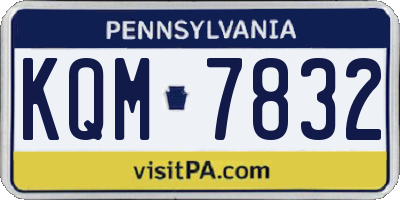 PA license plate KQM7832