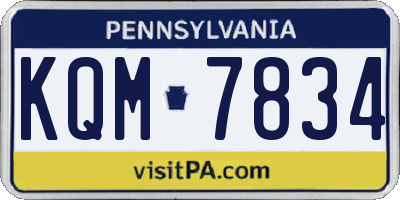 PA license plate KQM7834