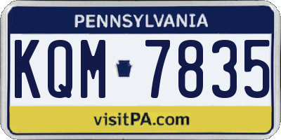 PA license plate KQM7835