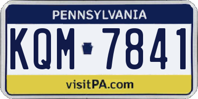 PA license plate KQM7841