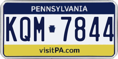 PA license plate KQM7844