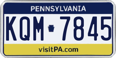 PA license plate KQM7845