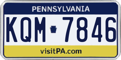 PA license plate KQM7846