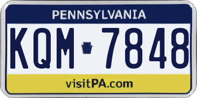 PA license plate KQM7848