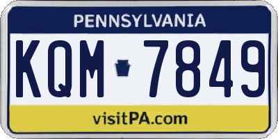 PA license plate KQM7849