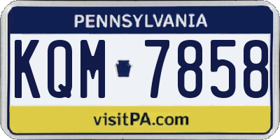 PA license plate KQM7858