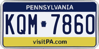 PA license plate KQM7860