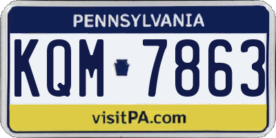 PA license plate KQM7863