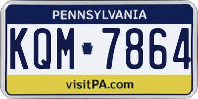 PA license plate KQM7864