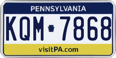 PA license plate KQM7868
