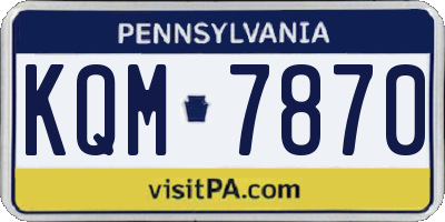 PA license plate KQM7870