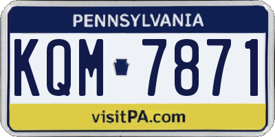 PA license plate KQM7871