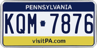 PA license plate KQM7876