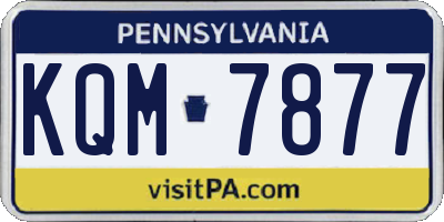 PA license plate KQM7877