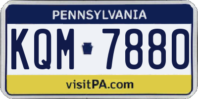PA license plate KQM7880