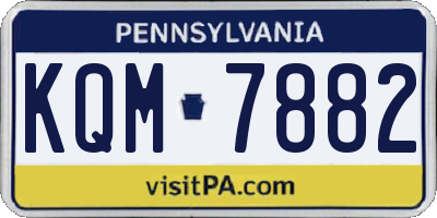 PA license plate KQM7882