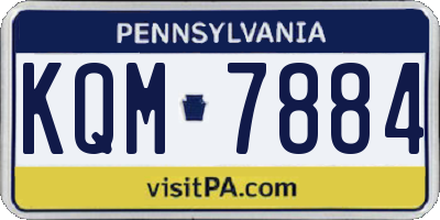 PA license plate KQM7884