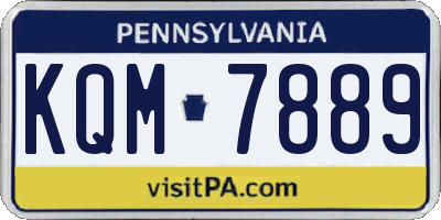 PA license plate KQM7889