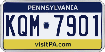 PA license plate KQM7901