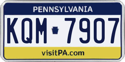 PA license plate KQM7907