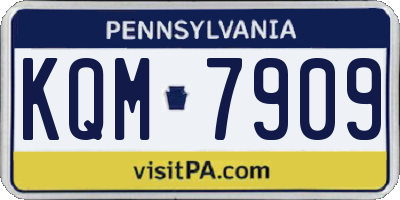 PA license plate KQM7909
