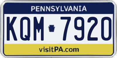 PA license plate KQM7920