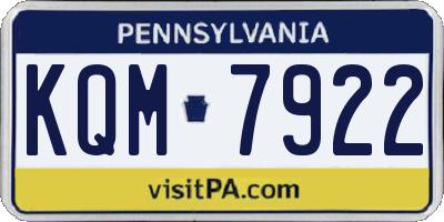 PA license plate KQM7922