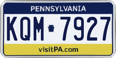 PA license plate KQM7927