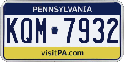 PA license plate KQM7932
