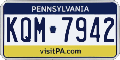 PA license plate KQM7942