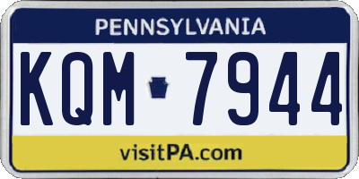 PA license plate KQM7944