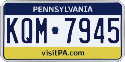 PA license plate KQM7945