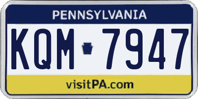 PA license plate KQM7947