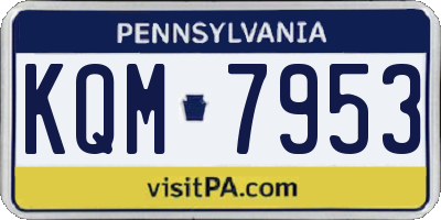 PA license plate KQM7953