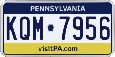 PA license plate KQM7956