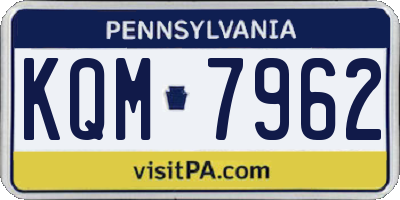 PA license plate KQM7962