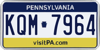 PA license plate KQM7964