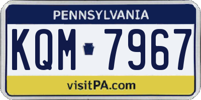 PA license plate KQM7967
