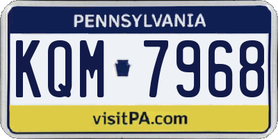 PA license plate KQM7968