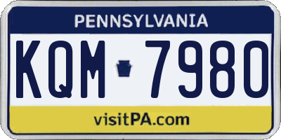 PA license plate KQM7980