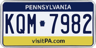PA license plate KQM7982