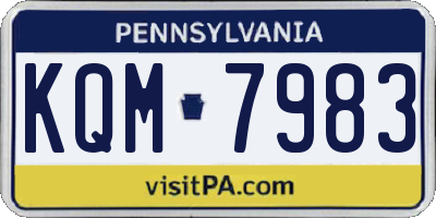 PA license plate KQM7983