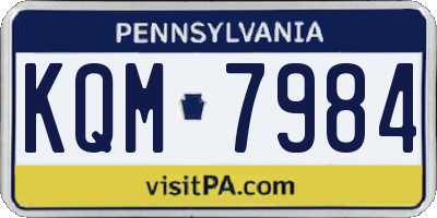 PA license plate KQM7984